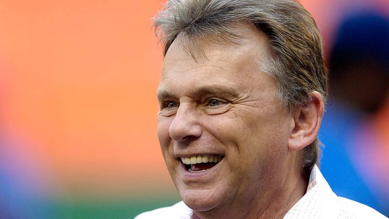 WASHINGTON - MAY 31:  Wheel of Fortune host Pat Sajak on the field before the game between the Los Angeles Dodgers and the Washington Nationals at RFK Stadium May 31, 2007 in Washington, DC.   (Photo by Greg Fiume/Getty Images)