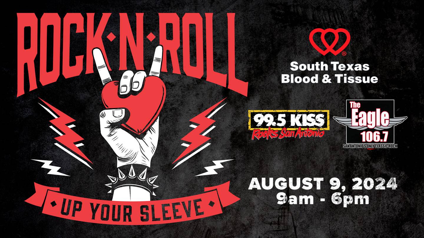 Rock N Roll Up Your Sleeve Blood Drive August 9, 2024 99.5 KISS FM