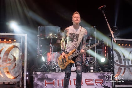 Hinder hit the stage in San Antonio for Oyster Bake on April 20, 2024, and rocked the Saturday crowd! No one cared about any chance of rain with this show on stage!