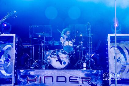 Hinder hit the stage in San Antonio for Oyster Bake on April 20, 2024, and rocked the Saturday crowd! No one cared about any chance of rain with this show on stage!