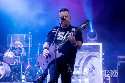 Hinder hit the stage in San Antonio for Oyster Bake on April 20, 2024, and rocked the Saturday crowd! No one cared about any chance of rain with this show on stage!