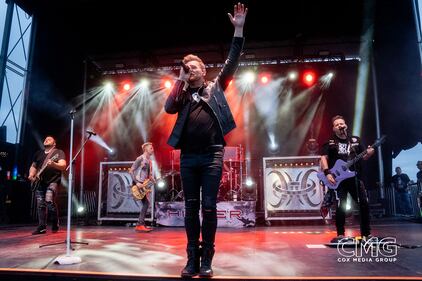 Hinder hit the stage in San Antonio for Oyster Bake on April 20, 2024, and rocked the Saturday crowd! No one cared about any chance of rain with this show on stage!