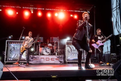 Hinder hit the stage in San Antonio for Oyster Bake on April 20, 2024, and rocked the Saturday crowd! No one cared about any chance of rain with this show on stage!